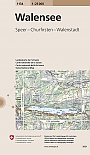 Topografische Wandelkaart Zwitserland 1134 Walensee Speer - Churfirsten - Walenstadt - Landeskarte der Schweiz