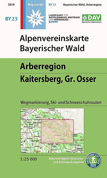 Wandelkaart BY 23 Bayerischer Wald Arberregion Kaitersberg Grosser Osser | Alpenvereinskarte