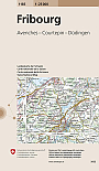 Topografische Wandelkaart Zwitserland 1185 Fribourg Avenches Courtepin Dudingen - Landeskarte der Schweiz