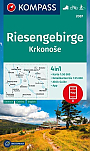 Wandelkaart 2087 Krkonose; Riesengebirge Reuzengebergte Kompass