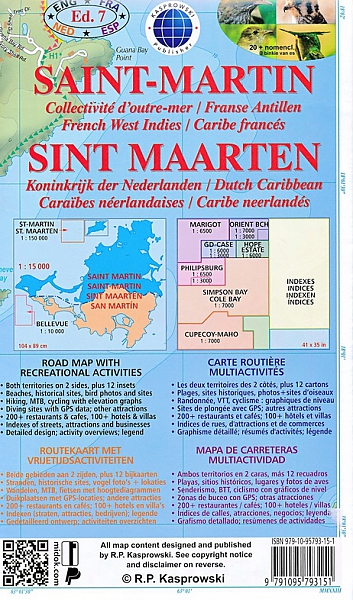 Wegenkaart Saint-Martin/Sint Maarten (French & Dutch Caribbean) | Kasprowski Publisher