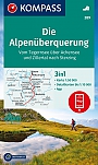 Wandelkaart 289 Die Alpenüberquerung Vom Tegernsee über Achensee und Zillertal nach Sterzing | Kompass