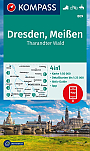 Wandelkaart 809 Dresden, Meissen, Tharandter Wald Kompass