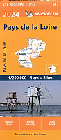 Wegenkaart - Landkaart 517 Pays de la Loire 2024 - Michelin Region France
