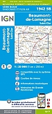 Topografische Wandelkaart van Frankrijk 1942SB Beaumont-de-Lomagne