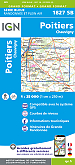 Topografische Wandelkaart van Frankrijk 1827SB - Poitiers / Chauvigny