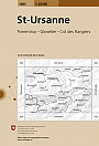 Topografische Wandelkaart Zwitserland 1085 St. Ursanne Porrentruy - Glovelier - Col des Rangiers- Landeskarte der Schweiz