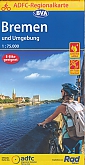 Fietskaart Bremen und Umgebung | ADFC Regional- und Radwanderkarten - BVA Bielefelder Verlag
