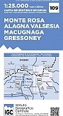 Wandelkaart 109 Monte Rosa, Alagna Valsesia, Macugnaga, Gressoney | IGC Carta dei sentieri e dei rifugi
