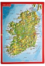 Reliefkaart Ierland postkaart formaat 15 cm x 10,5 cm | Georelief