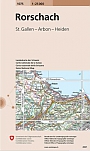 Topografische Wandelkaart Zwitserland 1075 Rorschach Sankt Gallen Arbon Heiden - Landeskarte der Schweiz
