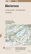 Topografische Wandelkaart Zwitserland 1145 Bieler See La Neueville St. Petersinsel Tauffelen - Landeskarte der Schweiz