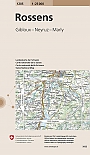 Topografische Wandelkaart Zwitserland 1205 Rossens Le Gibloux Neyruz Marly - Landeskarte der Schweiz