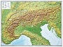 Reliefkaart Alpen met aluminium lijst 77cm x 57cm | Georelief