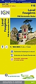 Fietskaart 116 Laval Fougeres PNR Normandie Maine - IGN Top 100 - Tourisme et Velo