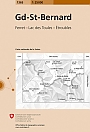Topografische Wandelkaart Zwitserland 1365 Grand St-Bernard Ferret - Lac des Toules - Étroubles - Landeskarte der Schweiz
