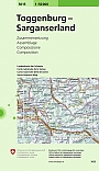 Topografische Wandelkaart Zwitserland 5015 Toggenburg / Sarganserland (Samengestelde kaart) - Landeskarte der S
