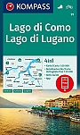 Wandelkaart 91 Lago di Como, Lago di Lugano Kompass