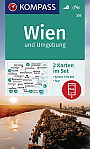 Wandelkaart 205 kaartenset Wien Wenen und Umgebung | Kompass
