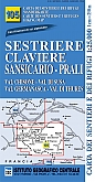 Wandelkaart 105 Sestriere Claviere Sansicario Prali | IGC Carta dei sentieri e dei rifugi