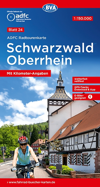 Fietskaart 24 Schwarzwald, Oberrhein | ADFC Radtourenkarte - BVA Bielefelder Verlag
