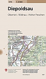 Topografische Wandelkaart Zwitserland 1096 Diepoldsau Oberriet Widnau Hoher Freschen - Landeskarte der Schweiz