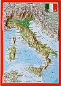 Reliefkaart Italië postkaart formaat 10,5 cm x 15 cm  | Georelief