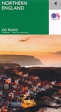Wegenkaart - landkaart 4 Roadmap Northern England | Ordnance Survey