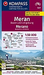 Fietskaart 3421 Meran Bozen Umgebung; Merano Bolzano Kompass