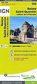 Fietskaart 104 Reims Saint-Quentin Collines de la Thiérache - IGN Top 100 - Tourisme et Velo