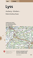 Topografische Wandelkaart Zwitserland 1146 Lyss Aarberg Worben Munchenbuchsee - Landeskarte der Schweiz