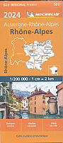 Wegenkaart - Landkaart 523 Rhones Alpes 2024 - Michelin Region France