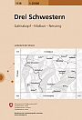 Topografische Wandelkaart Zwitserland 1136 Drei Schwestern Galinakopf Malbun Nenzing - Landeskarte der Schweiz