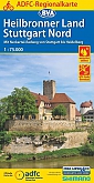 Fietskaart Heilbronner Land Stuttgart Nord | ADFC Regional- und Radwanderkarten - BVA Bielefelder Verlag