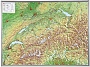 Reliefkaart Zwitserland met aluminium lijst 77cm x 57cm | Georelief
