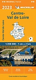 Wegenkaart - Landkaart 518 Centre Val de Loire Midden-Frankrijk 2023 - Michelin Region France