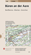 Topografische Wandelkaart Zwitserland 1126 Buren an der Aare Biel Bienne Montoz Grenchen - Landeskarte der Schweiz