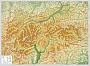 Reliefkaart Tirol met aluminium lijst 77cm x 57cm | Georelief