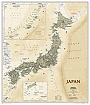 Wandkaart Japan met antieke uitstraling (Engelstalig) 63 x 73 cm papier | National Geographic Wall Map