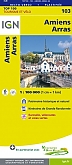 Fietskaart 103 Amiens Arras - IGN Top 100 - Tourisme et Velo