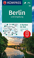Wandelkaart 700 Berlin Berlijn und Umgebung, 4 kaartenset. Kompass