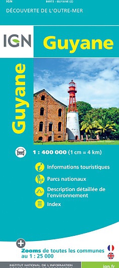 Wegenkaart - Landkaart Frans Guyana - Institut Geographique National (IGN)
