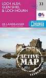 Topografische Wandelkaart 33 Loch Alsh / Glen Shiel / Loch Hourn - Active Landranger Map