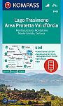 Wandelkaart 2463 Lago Trasimeno, Area Protetta Val d' Orcia Montepulciano, Montalcino, Monte Amiata Cortona Kompass