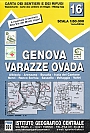 Wandelkaart 16 Genova Varazze Ovada| IGC Carta dei sentieri e dei rifugi