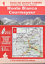 Wandelkaart 1 Monte Bianco Mont Blanc Courmayeur L'Escursionista