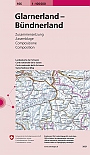 Topografische Wegenkaart Fietskaart Zwitserland 106 Glarnerland  Bündnerland - Landeskarte der Schweiz