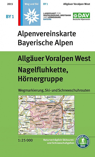Wandelkaart BY 1 Allgäuer Voralpen West, Nagelfluhkette, Hörnergruppe | Alpenvereinskarte