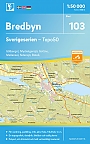 Topografische Wandelkaart Zweden 103 Bredbyn Sverigeserien Topo 50
