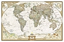 Wandkaart World in staatkundige indeling groot met antieke uitstraling (Engelstalig) 185 x 122 cm | National Geographic Wall Map